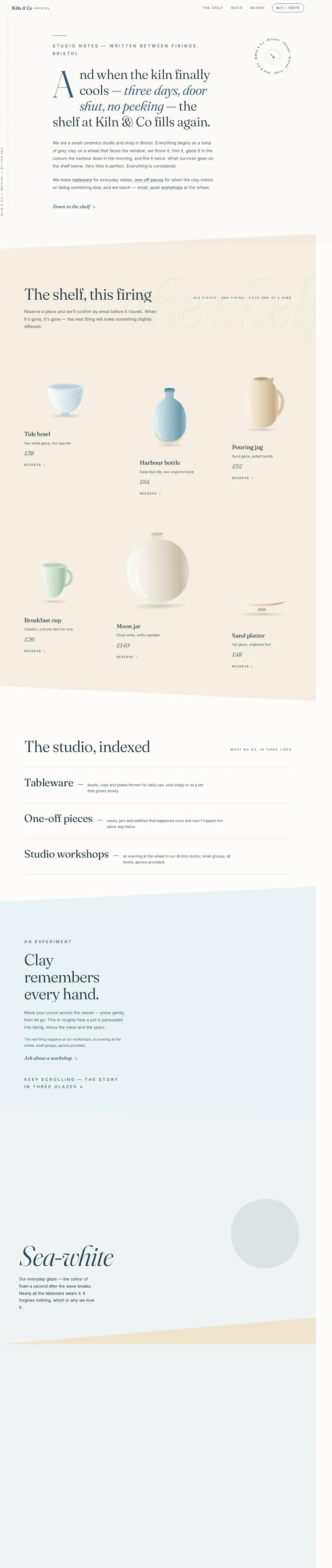Kiln & Co — built by SitePrompter from one sentence